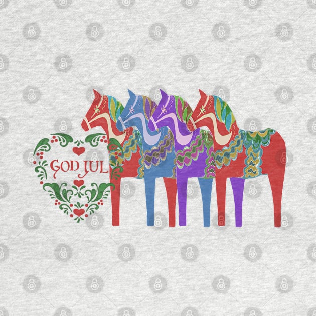 God Jul Dala Horses by Ginny Luttrell